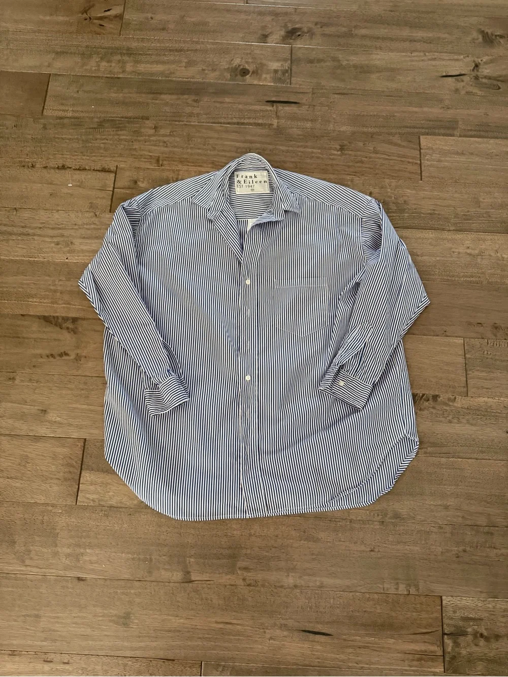 Frank & Eileen Navy and White Striped Button-Down Shirts - Picture 4 of 8